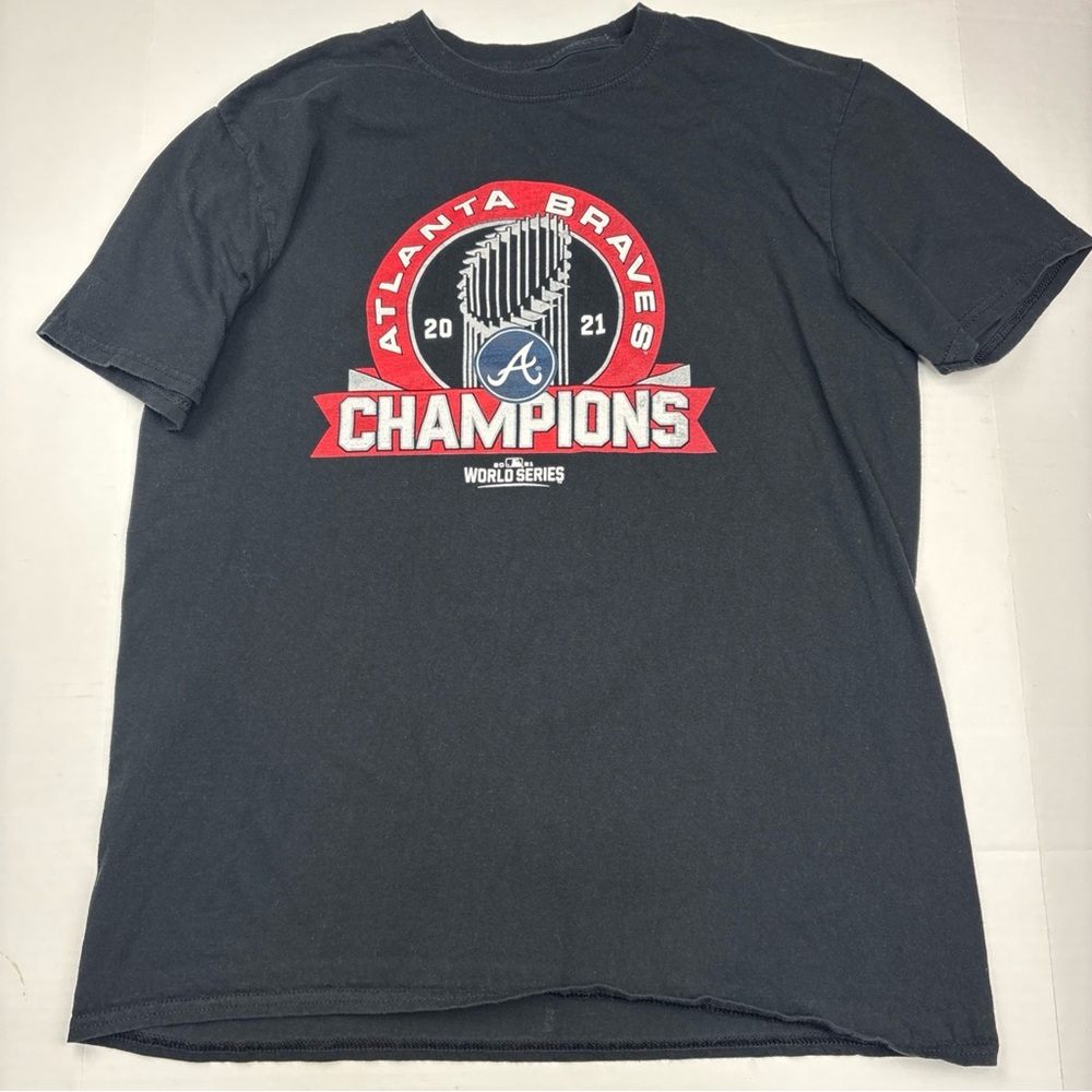 Atlanta Braves 2021 Champions Adult Large T-Shirt Black Fanatics World Series